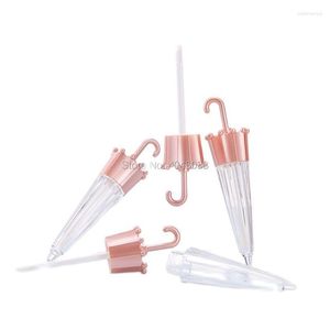 Storage Bottles Empty Tube 5.5ml Lip Gloss Packaging Rose Gold Creative Umbrella Shaped Cute Containers With Wand Lipgloss Tubes
