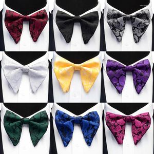 Bow Ties Gusleson Moda Paisley Tie Erkekler için Klasik Büyük Bowtie Partisi Düğün Bowknot Yetişkin Erkekler Bowties Cravats Kırmızı