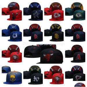 Berretti da baseball Moda Snapbacks Cappello Tutti i cappelli firmati da squadra Uomini Mesh Snapback Sole piatto Sport all'aria aperta Montato Hip Hop Ricamo Cock Base Dhwef