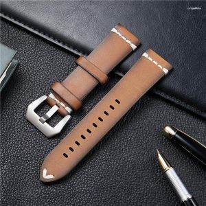 Watch Bands Unique Grilled Design Men Watchband Genuine Leather Straps 18mm 20mm 22mm 24mm Bracelet Band Accessories