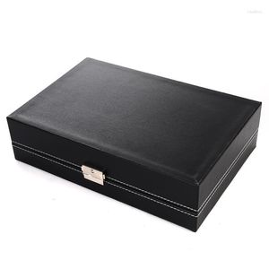 Watch Boxes & Cases Black 12 Grid Box Organizer Glass Storage Holder Horloge Display Boite A Montre Gift For Men Deli22