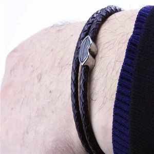 Strang Mode Qualität Edelstahl Punk Lächeln Mund Leder Seil Armband Exquisite Schmuck Party Geschenk Erste Wahl