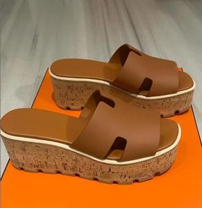 Summer sandal wedges flats wedge slipper sandals High Heels Flip Flops Shoes Platform Rubber Sandal Leather Shoal Casual 35-43