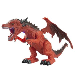 RC dinozor çocukları Pet Electric Robot Led Uzaktan Kumanda Hayvanları Spitfire Dragon Walk Sesler Çocuklar İçin Erkek Eğitim Oyuncak Hediye