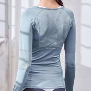 Aktive Shirts Damen Sportbekleidung Fitness Frauen Jersey Stricken Langarm Gym Tight Sport Shirt Yoga Top Weibliche Workout Tops T-Shirt