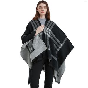 Scarves Designer Women Poncho Cape Open Front Cardigan Wrap Shawl Knitted Cashmere Coat Female Spring Autumn Capes Ponchos