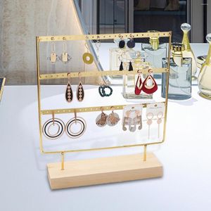 Jewelry Pouches 3 Tiers Earring Stand Ear Stud Holder Organizer Large Storage Metal Hanger Shape Tabletop Display With Holes Girls