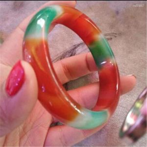 Bangle Natural Colorful Agate Armband Sällsynta 3 färger Elegant Princess gåva till vän Jade smycken Kvinnor