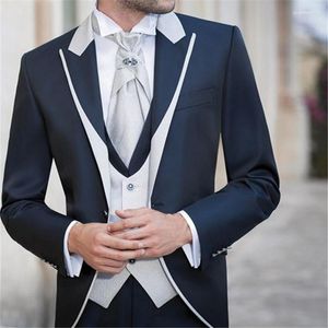 Erkekler Erkekler Erkekler En Son Ceket Pantolon Tasarım Düğün Erkekler Takım 3pekes (Ceket Yelek Kravat) Damat Balo Maskulino Trajes de Hombre Blazer 815