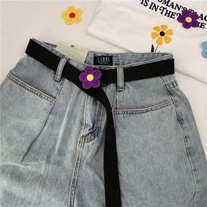 Belts Fashion Weaving Canvas Belt For Women Men Waistband Jeans Trouser Decorative Waist Square Double Ring Buckle Strap