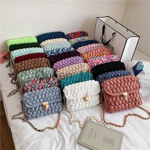 Evening Bags Sac A Main Femme Bags for Women Hand Woven Bag Strip Thread Hook Knitted Women's Casual Shoulder Bag Crossbody Bag Clutch Bag J230625