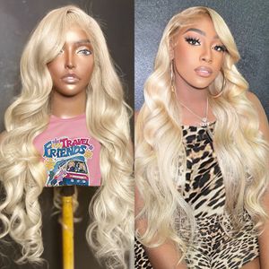 40 Inch Body Wave Colored HD 613 Honey Blonde13X4 Lace Front Human Hair Wig For Women Transparent Lace Frontal Wig