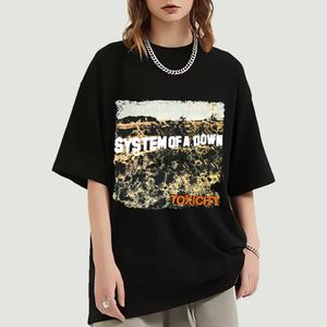 T-shirt da uomo Vintage System of A Down American Heavy Metal Band Toxicity Album Tour T Shirt Maglietta oversize da donna da uomo Fashion Ro Tees J230625