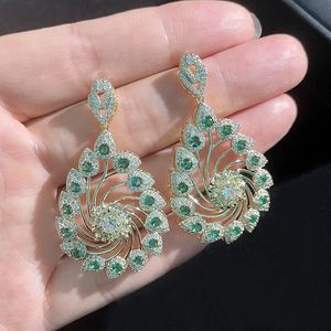 Knot Top Quality Luxury Zircon Crystal Drop Earring For Women Indian Trend Party Dress Bride Wedding Gorgeous Custom Jewelry Brincos