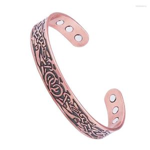 Bangle Viking Bracelet Retro Copper Color Magnetic Open Cuff Fashion Ladies Men's Jewelry Gifts Melv22