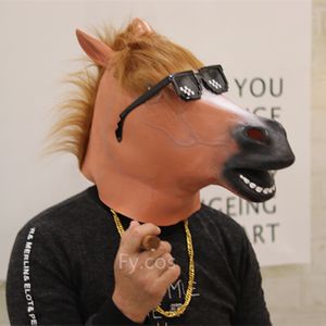 Máscaras de festa Animal Máscara Engraçada Fantasia de Cavalo Cosplay Coelho Látex Capuz Acessórios de Halloween Horror Rosto Cheio Capa de Cabeça Bonito Burro Anime 230625