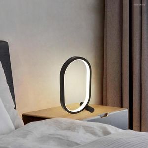 Lampy stołowe Lampa LED Dimmable 3 Kolory RGB Touch Button Przełącznik Bedside Nocna lekka żelazo silikonowa sypialnia biurko wystrój domu