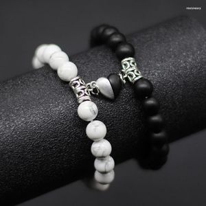 ストランド2pcs/ペア天然石カップルブレスレットyin yang yang love magnet astractionbraclet