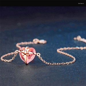 Charm Bracelets Bracelet Heart Ladies Womens Gift Rose Gold Color Bangle Jewellery