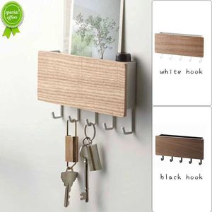 Wooden Wall Shelf Sundries Storage Box Wall-hung Type Decorative Hanger Organizer Key Rack Wood Kitchen Wall Hook Organizer Tools