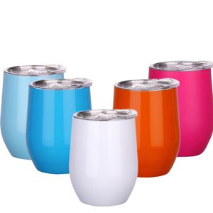 Bottiglie d'acqua Bicchiere da vino da 12 once Boccali da birra con coperchio sigillato Thermos sottovuoto Tazza a forma di uovo Acciaio inossidabile Bridemaid Laurea per regalo di festa 230625