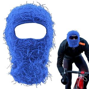 Cycling Caps Masks Distressed Knitted Full Face Ski Shiesty Mask Camouflage Unisex Handmade Knitted Windproof Funny Knitted Caps 230621