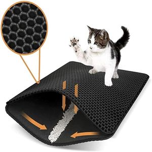 Camas para gatos Móveis Tapete para areia para gatos Camada dupla à prova d'água à prova de urina Tapete para retenção fácil de limpar antiderrapante Almofada higiênica antiderrapante Almofada para arranhões para gatos Almofada para os pés grande 230625