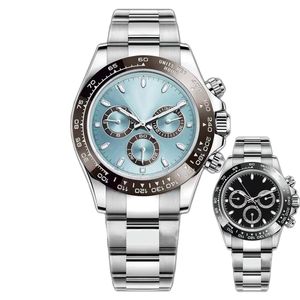 Armbanduhr für Herren, hochwertige Designer-Super-Clone-Uhren, automatisches Uhrwerk, Sekundenzeiger, Edelstahl, leuchtende Saphir-Armbanduhren, blaues weißes Zifferblatt