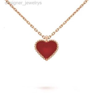 Sweet Heart Pendant Necklace Designer smycken älskar halsband Fyra bladklöver sterling silver rosguld röd hjärtformad halsband gåva till kvinnors bröllop