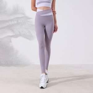 Active Pants Airun Professional Yoga (feminino): cintura alta justo elástico nu em forma de V combinando com cores esportes finos (feminino