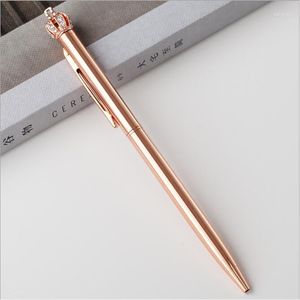 Färger Creative 1,0 mm Luxury Crown Ball Ball Point Pen For Lady Wedding Office School Supplies Gift 2st/Set