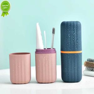 New Portable Travel Toothbrush Storage Box Organizer Toothpaste Case Container Mute Hiking Camping Gargle Cup Bathroom Accessories