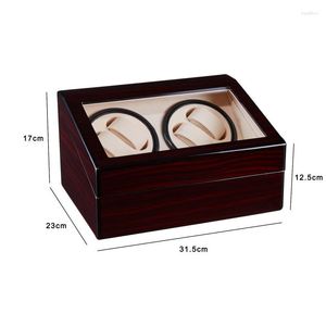 Watch Boxes & Cases 4 6 Wood Winding High Quality Winder Motor Stop Automatic Jewelry Display Cabinet Box Battery Remontoir Deli22