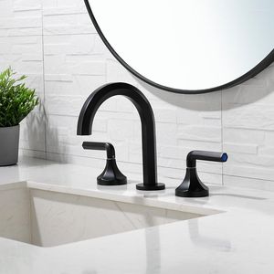 Bathroom Sink Faucets Widespread Faucet 3 Hole Two Handle Vanity With Up Drain And CUPC Supply Hoses