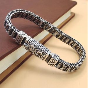 リンクブレスレットXiyuan Silver Color Creative Cassers-by Men for Men and Women for Men for Men Roting Pearl Dragon Scale Personality-Chic-Chic