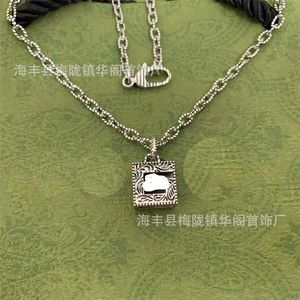 2023 Gujia Vine Pattern Hollow out 3D G Halskette Herren s925 All over Sterling Old Thai Silver Fashion