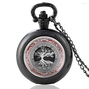 Pocket Watches Ankomst Tree of Life Vintage Charm Quartz Watch Pendant Clock Men Women Glass Dome Necklace Gifts