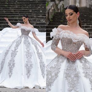 Lindos vestidos de baile vestidos de noiva sem alças inspirados em art deco pescoço pérolas candidatos vestido de capela sem costas feito sob encomenda vestido de noiva plus size vestidos de novia