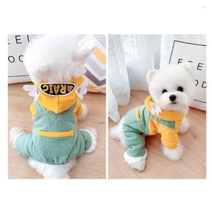 Abbigliamento per cani Pet Coat Strappy Pants Style Adorabile cucciolo a quattro zampe con cappuccio Abbigliamento invernale Giacca ispessita per l'uso quotidiano