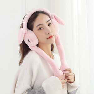 Novelty Games Cute jumping Earmuffs Rabbit Moving Ears Airbag Hat Warm Funny Toy Cap Plush Toy Headphones Children Christmas Gift for Children 230625