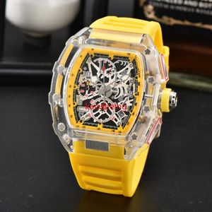 2023 Automatic motion 6-pin transparent R luminous function men's watch top brand luxury watch crystal bracelet men's quartz LAW