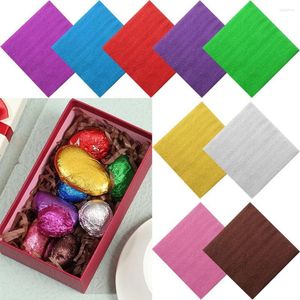 ギフトラップ100 PCSキャンディー縫製ブリキフードフードカラーベーキングラッピングペーパーアルミホイルチョコレートパッケージ
