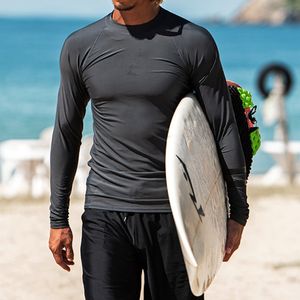 Twopiece Separates 2023 Men Wetsuit Sun proof Quick dry Snorkeling Surfing Clothes Long sleeve Split Swimming Top Water Sports 230621