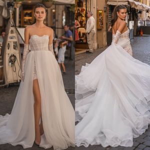 Berta A Line Wedding Dresses for bride Sweetheart Lace Sleeves Wedding Dress vestidos de novia Thigh Slit designer bridal gowns