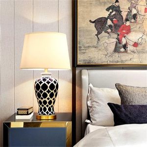 Table Lamps OURFENG Lamp Ceramic Copper Modern Design Desk Light Home LED Decorative For Bedside Living Room Office Bedroom