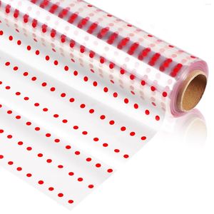 Present Wrap Cellophane Clear Paper Wrapping Roll Transparent Basket Dot Packing Polka Flower Wrapper Red Net Presents Baskets Yarn