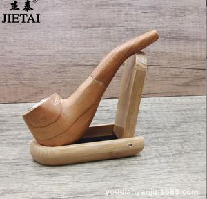 Pipa da fumo Mini pipa a secco vecchio stile, pipa tradizionale da uomo portatile in legno massello