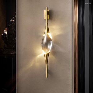 Wall Lamp OUFULA Postmodern Luxury Creative LED Lighting Scones Indoor Fixtures Brass Crystal Up