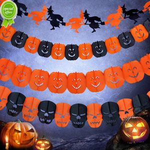Striscione di carta per feste di Halloween Decorazioni per feste Ghirlanda appesa di Halloween Pipistrello di stamina Zucca Fantasmi Ragno Oggetti di scena dell'orrore