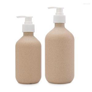 Butelki do przechowywania 300 ml 500 ml ochrona środowiska plastikowy pusty butelka biała pompa balsamowa biodegradowalna szampon prysznicowy pojemnik żelowy 10pcs